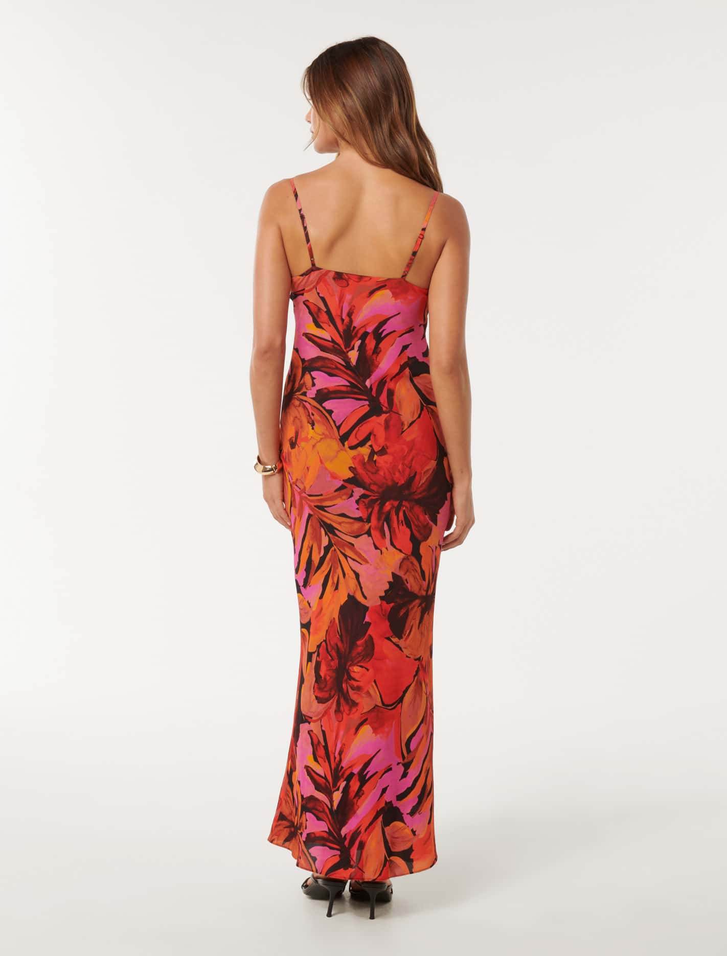 Valentina Strappy Slip Dress Rust Capella Tropical
