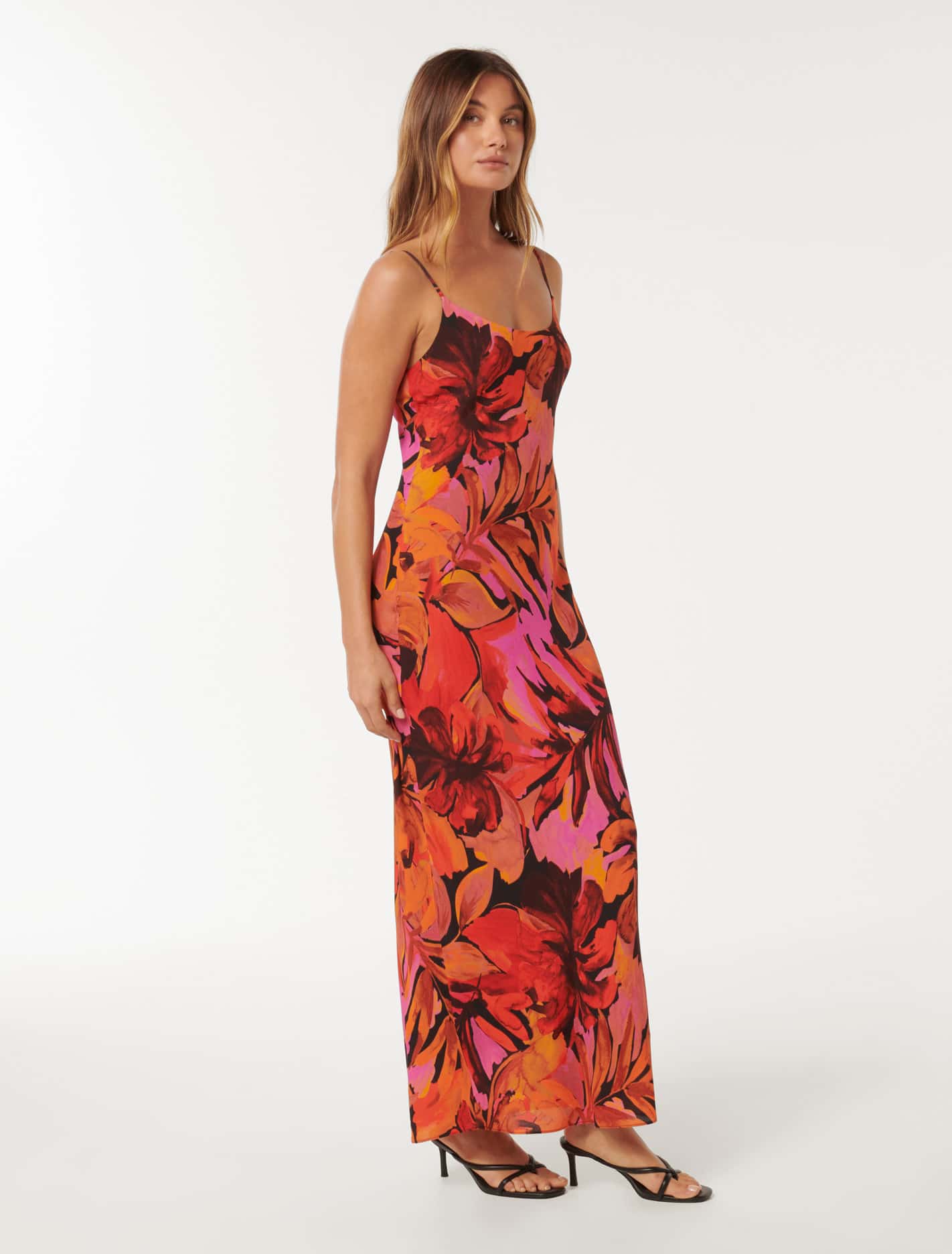 Valentina Strappy Slip Dress Rust Capella Tropical