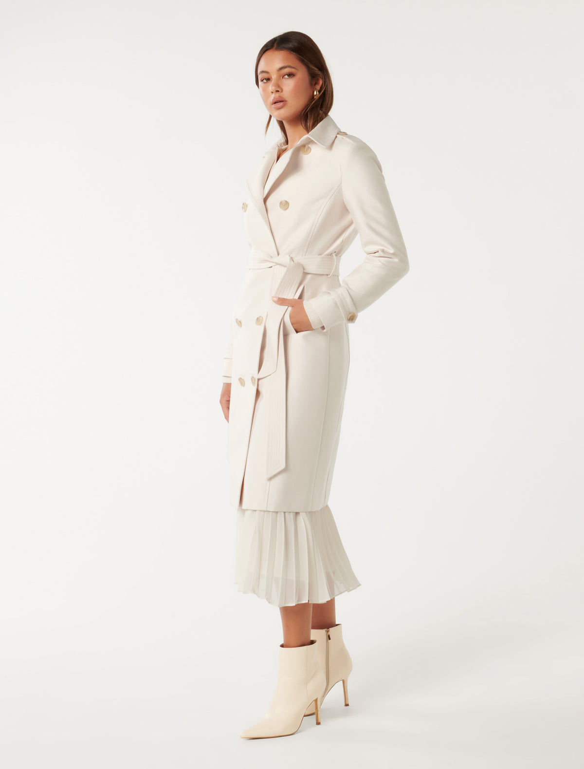 Bianca Long Trench Mac Warm Cream