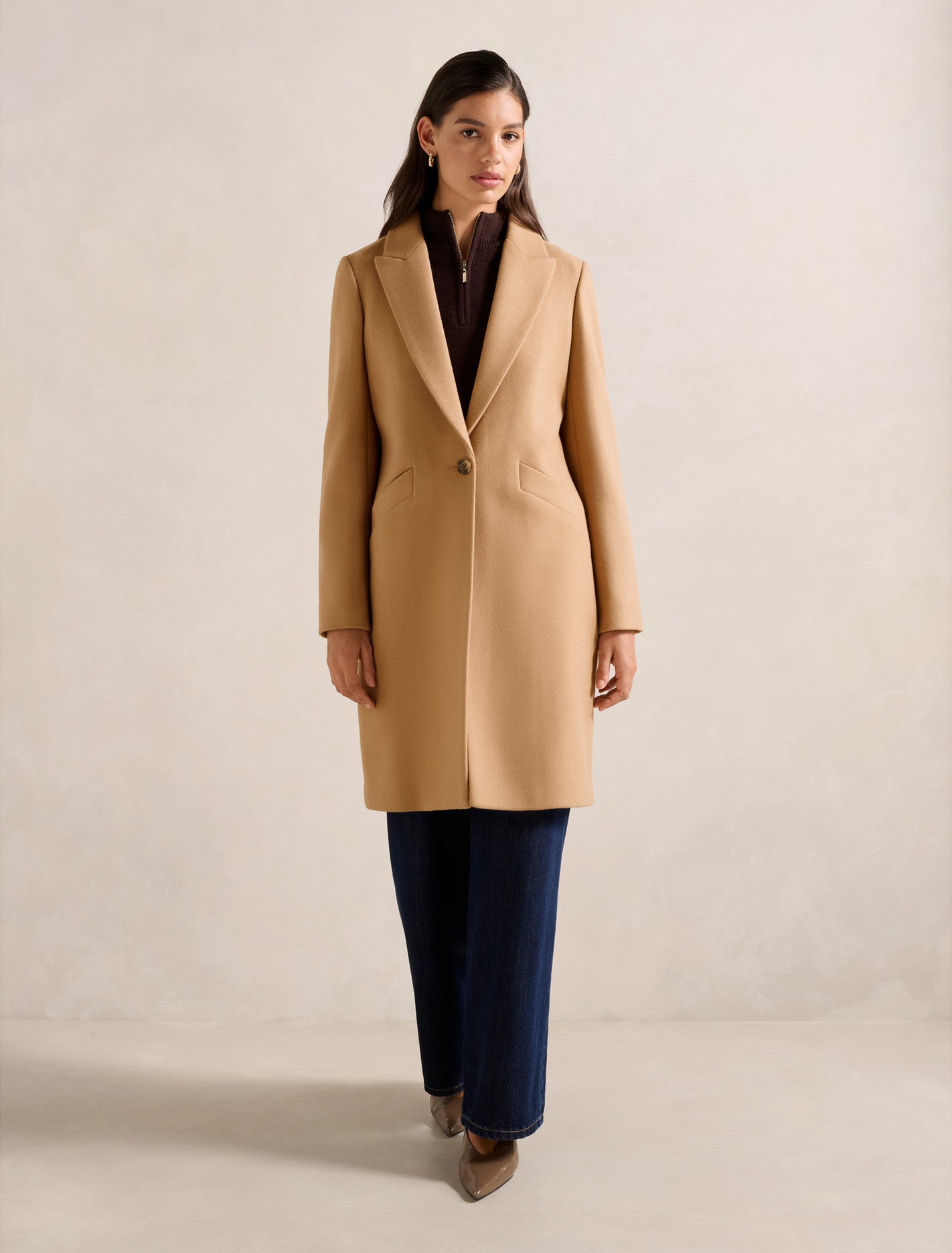 Bonnie Longline Coatigan Toasted Almond