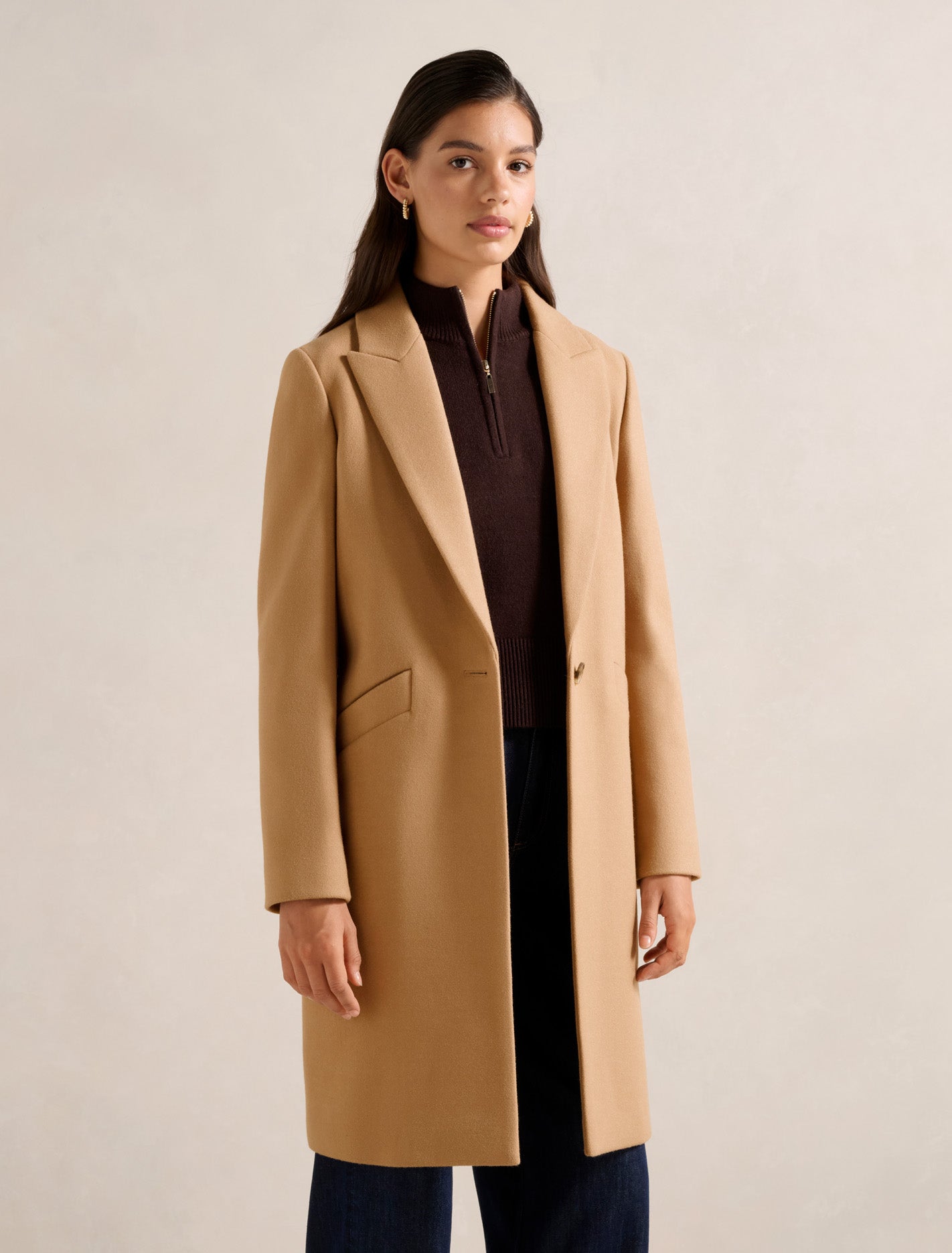 Bonnie Longline Coatigan Toasted Almond