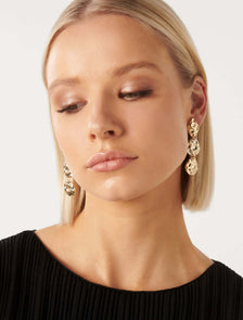 Signature Anthea Multi Textured Drop Earring Gold