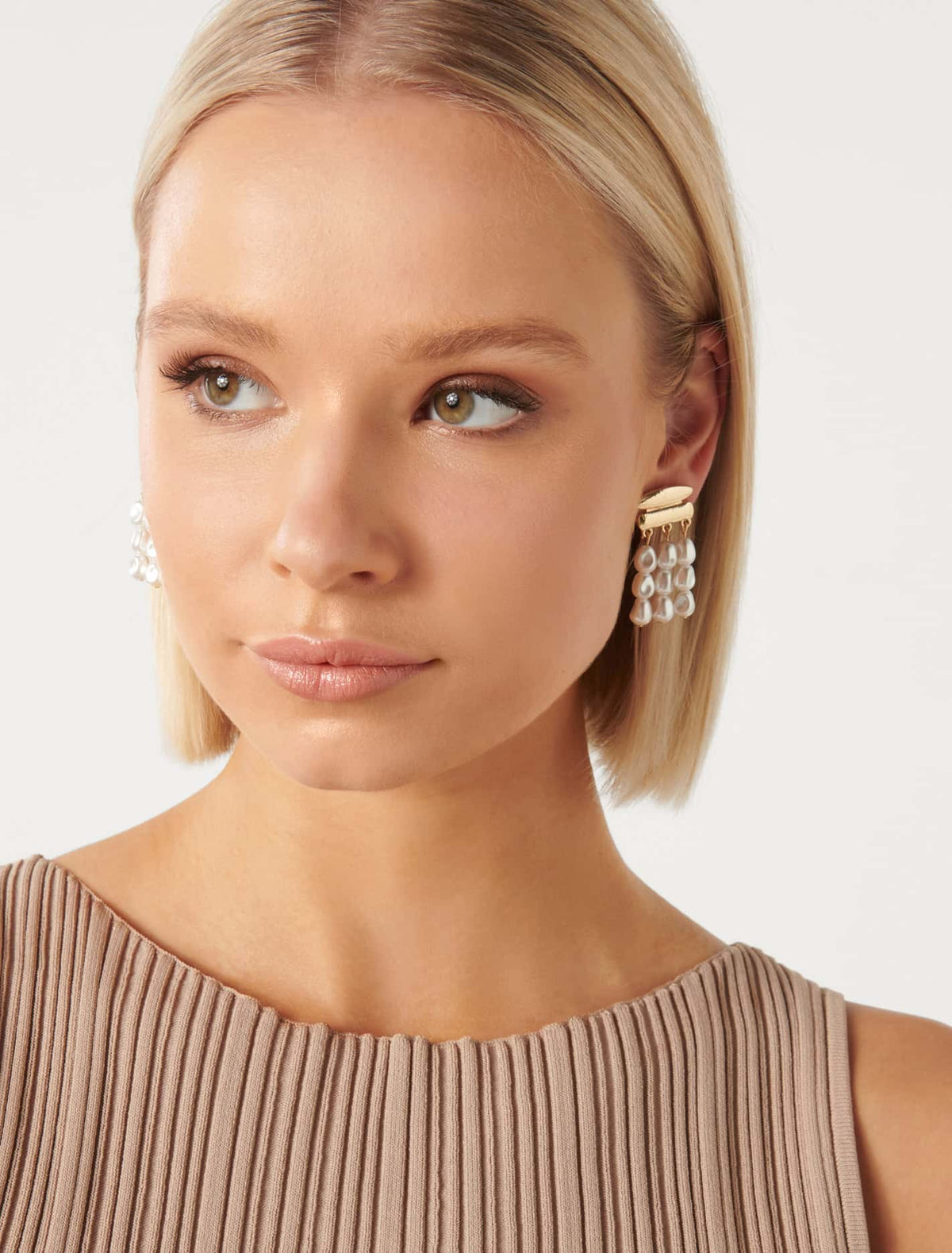 Signature Zamora Pearl Drop Statement Earring Pearl & Gold