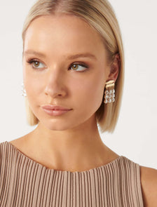 Signature Zamora Pearl Drop Statement Earring Pearl & Gold