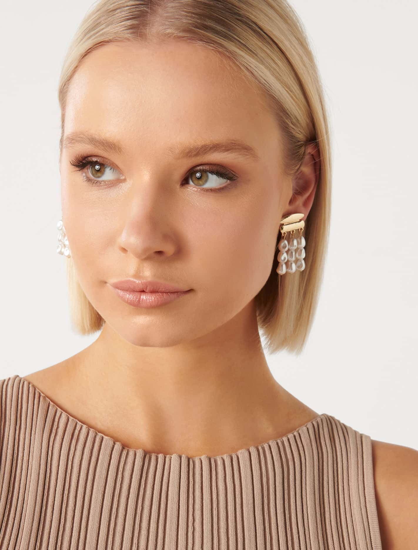 Signature Zamora Pearl Drop Statement Earring Pearl & Gold