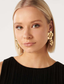 Signature Laila Statement Metal Flower Earring Gold