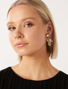 Signature Reese Glass Stone Leaf Drop Gold / Crystal