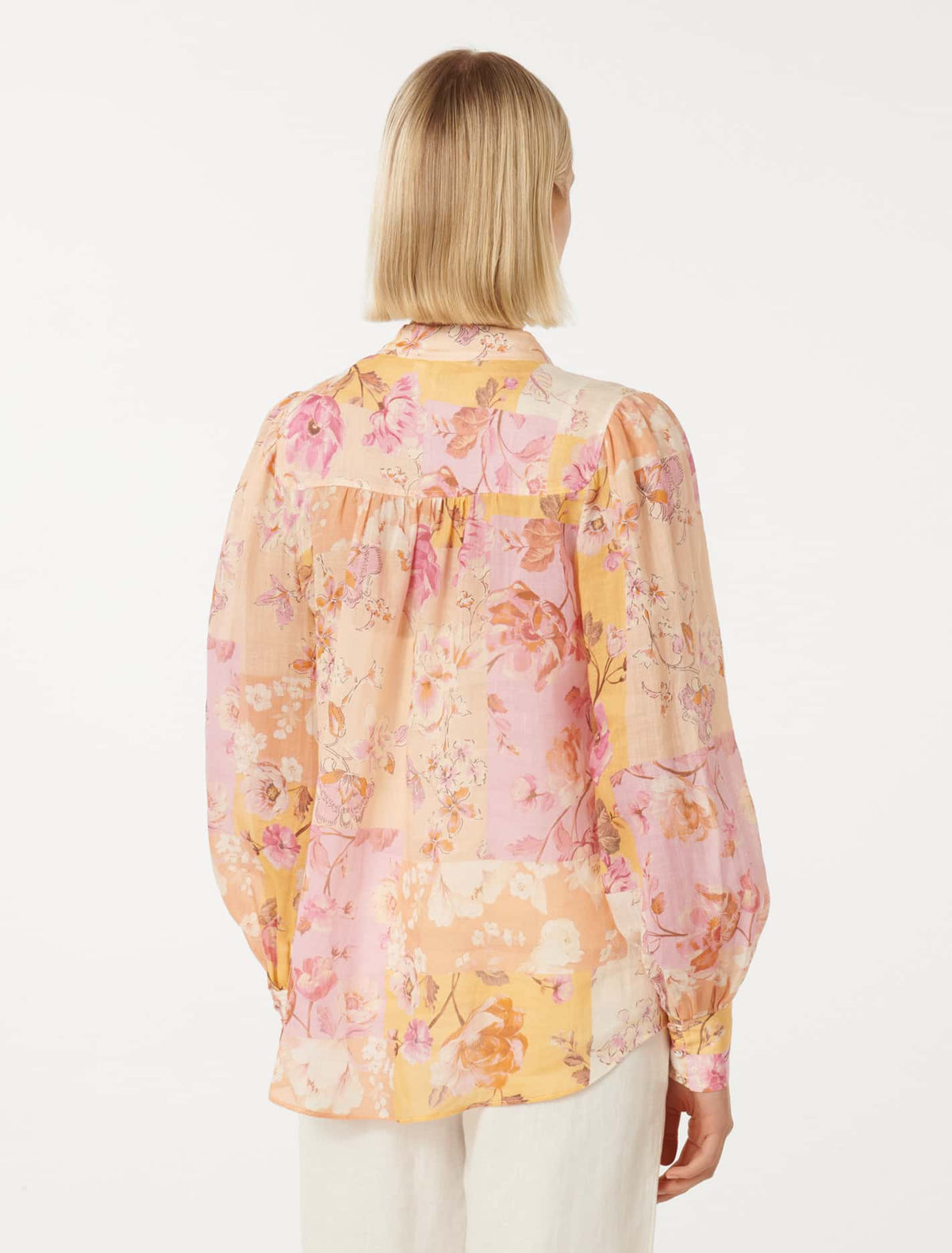 Delia Yoke Detail Blouse Amora Patchwork