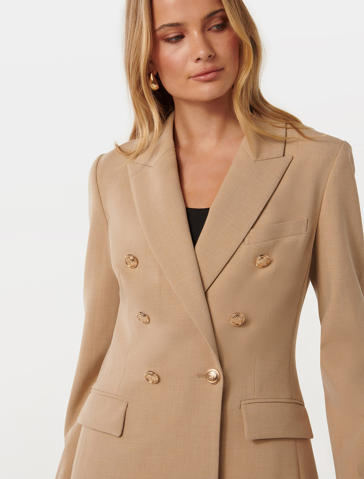 Immie Double Breasted Blazer Soft Camel Suit