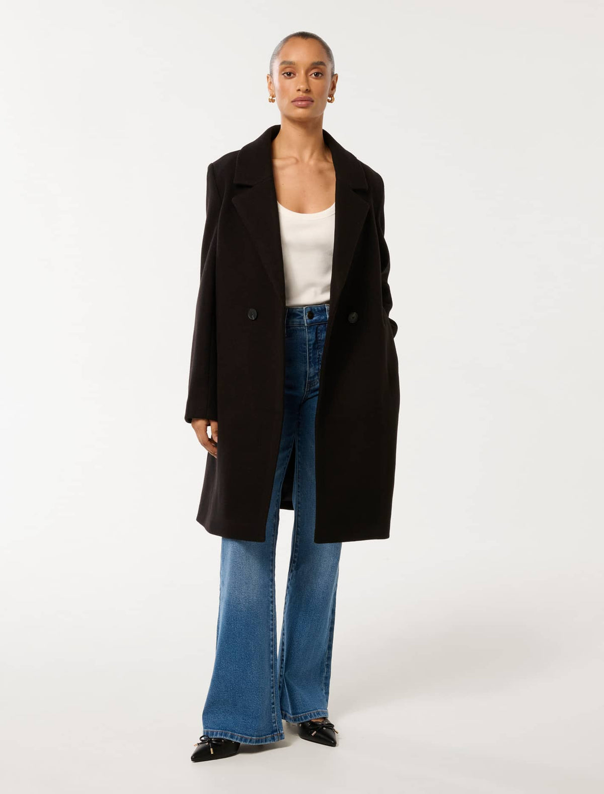 Shelley Petite DB Coatigan Black
