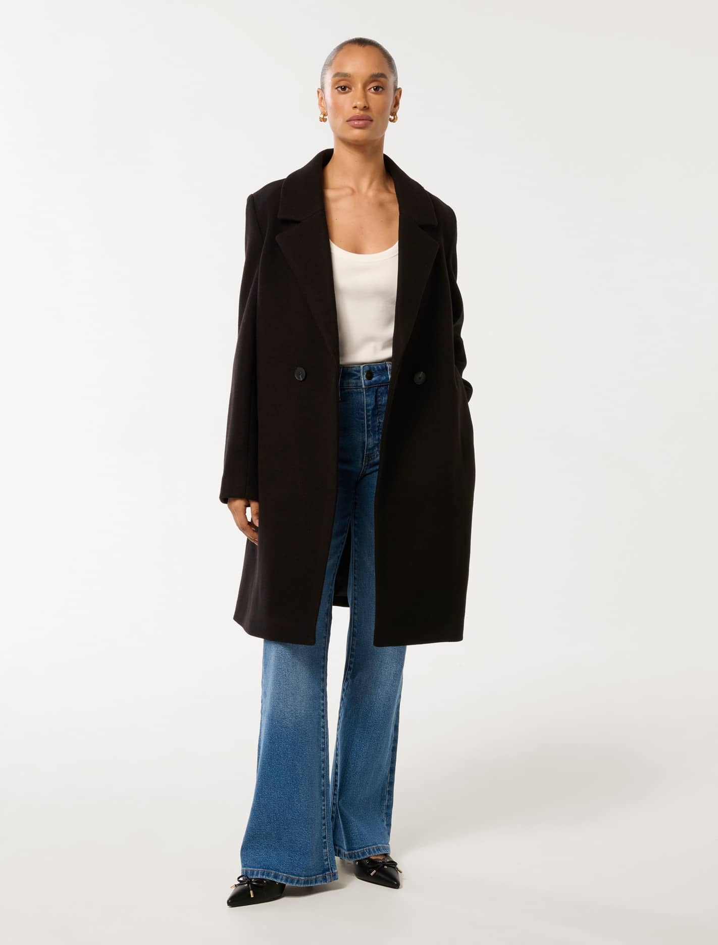 Shelley Petite DB Coatigan Black