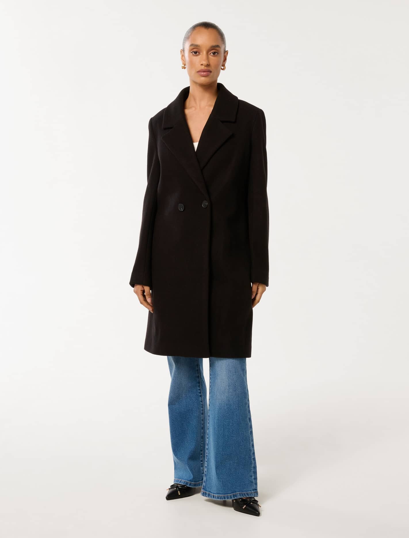 Shelley Petite DB Coatigan Black