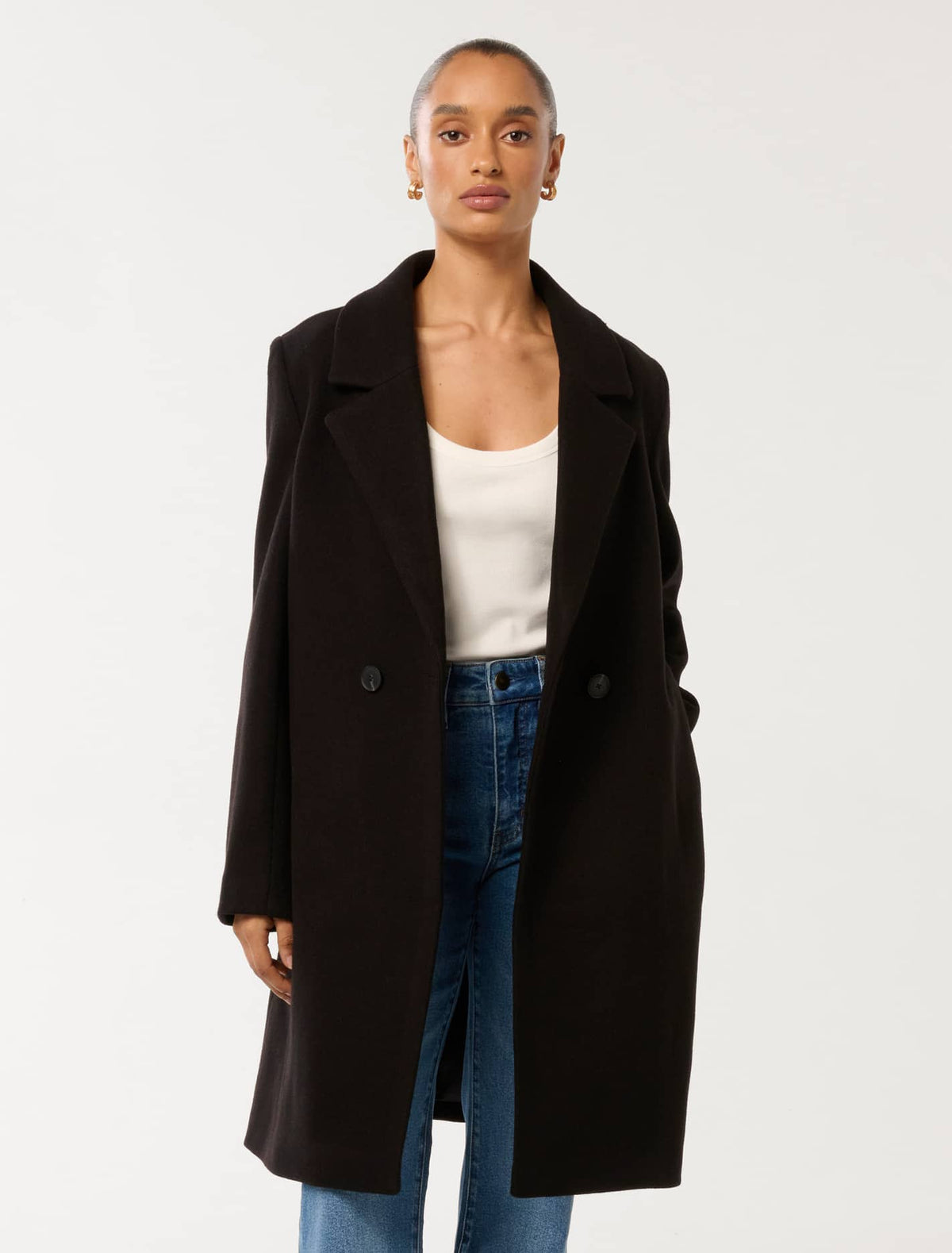 Shelley Petite DB Coatigan Black