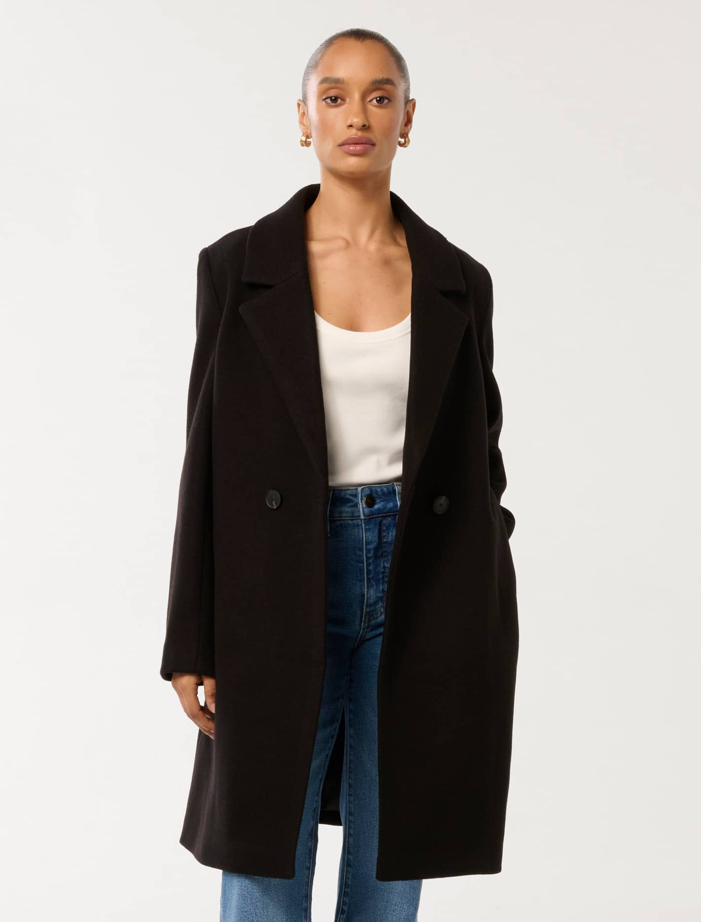 Shelley Petite DB Coatigan Black