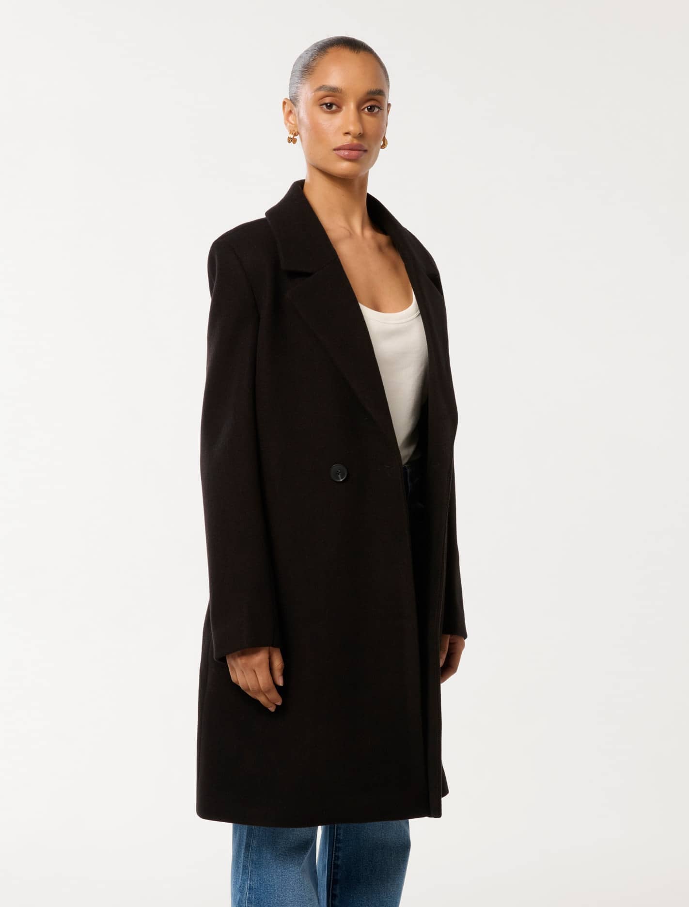 Shelley Petite DB Coatigan Black
