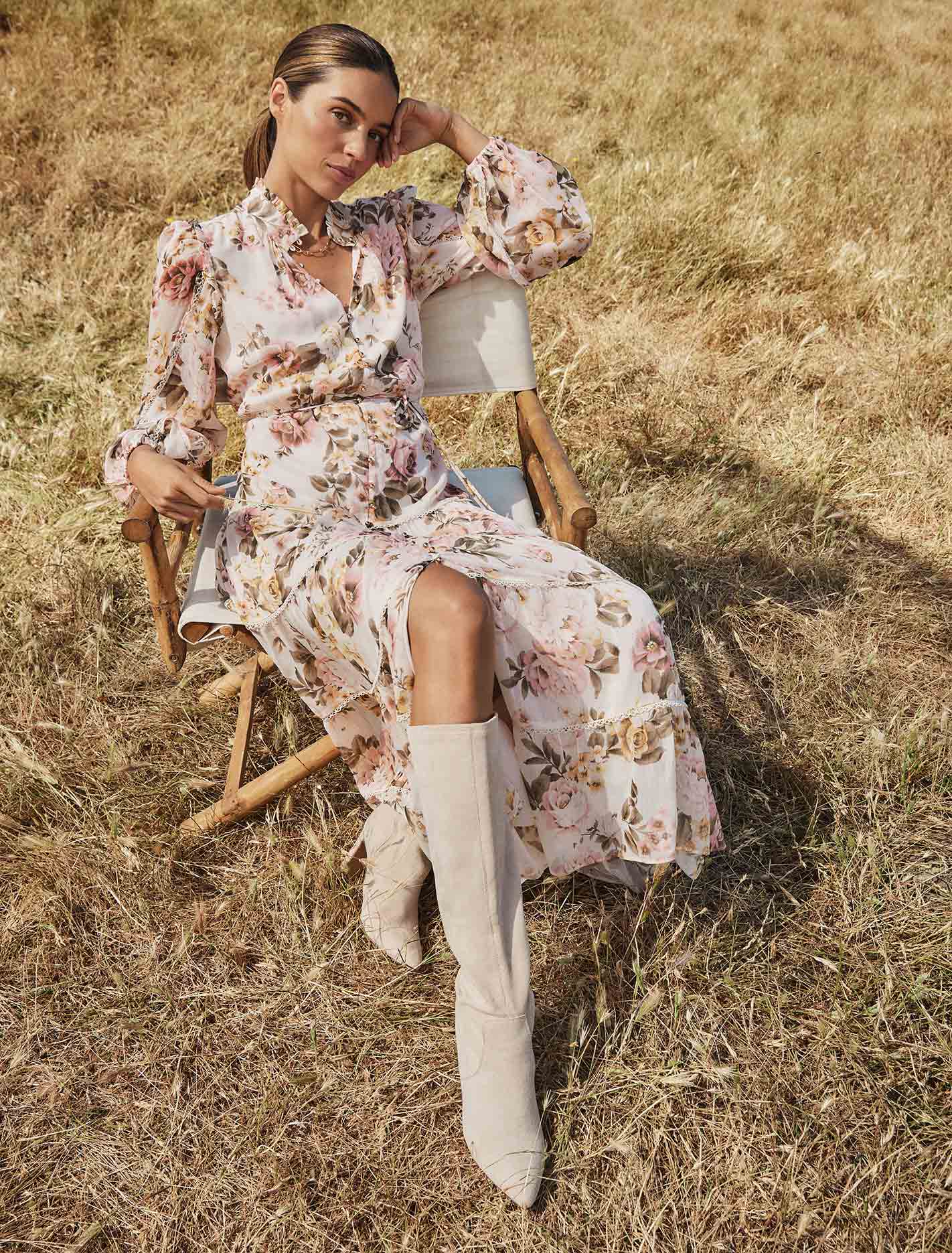 Jessie Button Down Midi Fortuna Floral