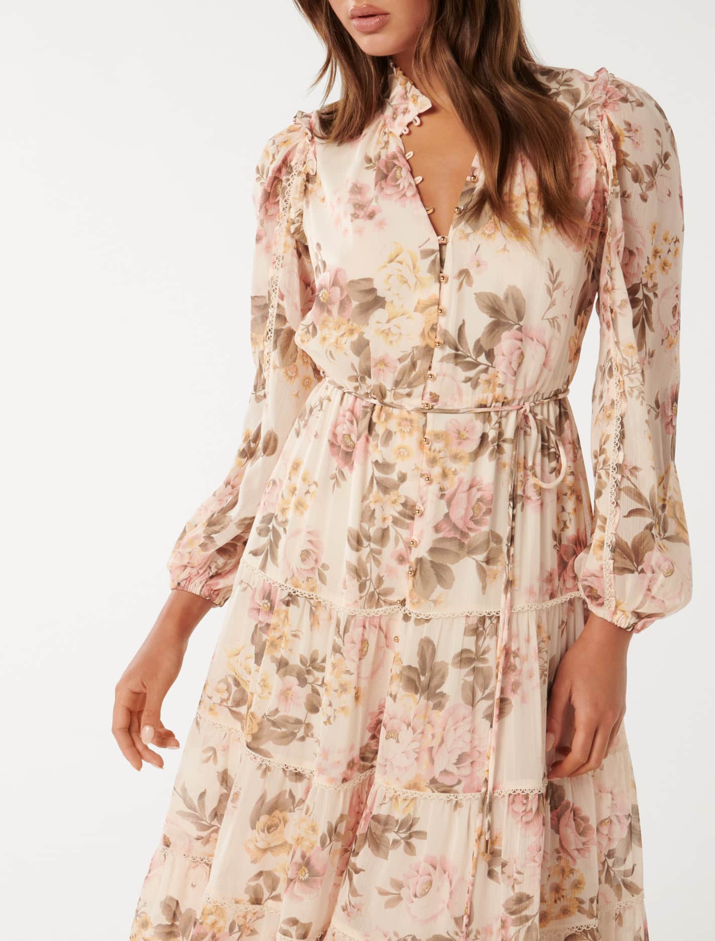 Jessie Button Down Midi Fortuna Floral