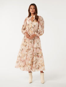 Jessie Button Down Midi Fortuna Floral