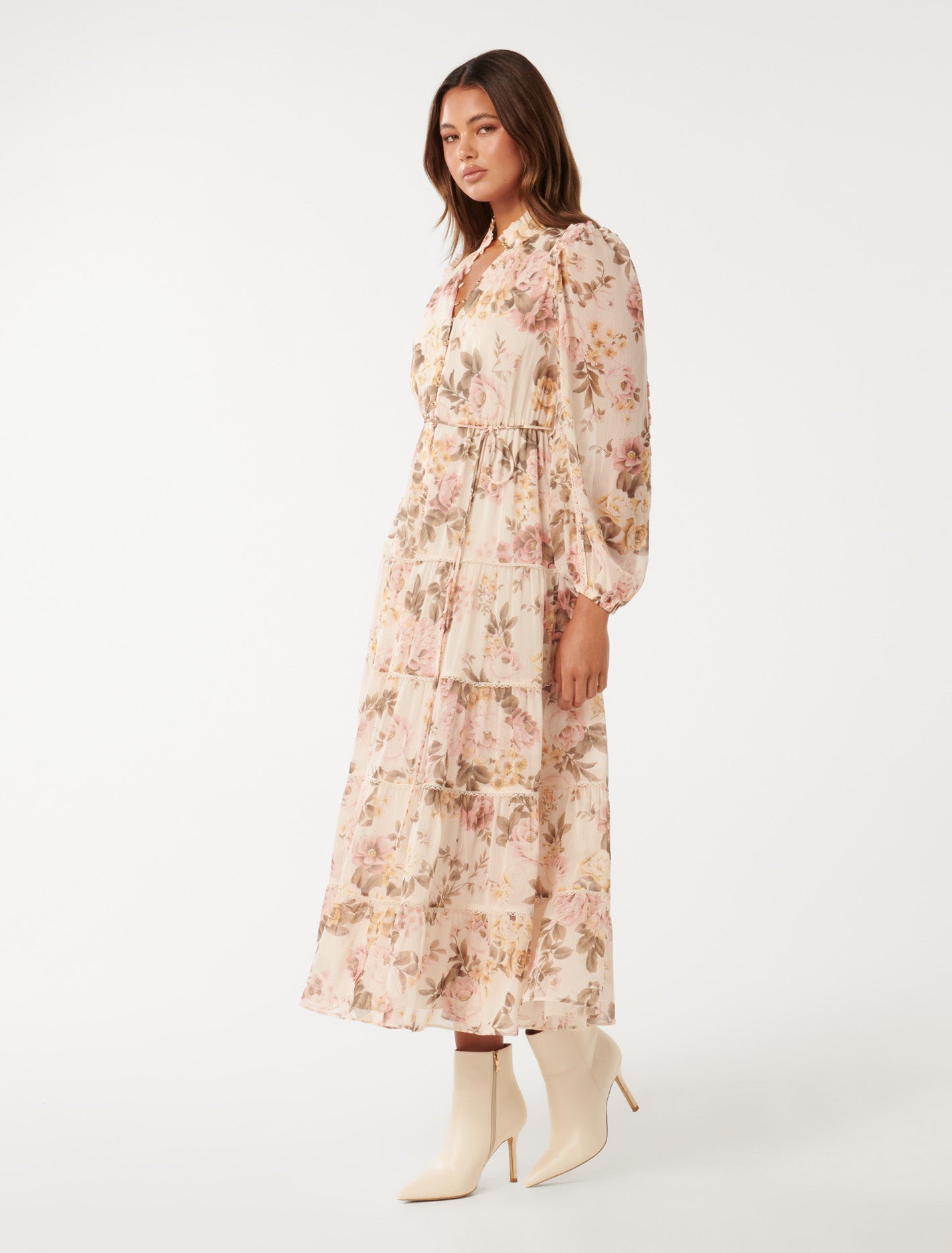 Jessie Button Down Midi Fortuna Floral