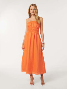Romie Strapless Piping Midi Firecracker