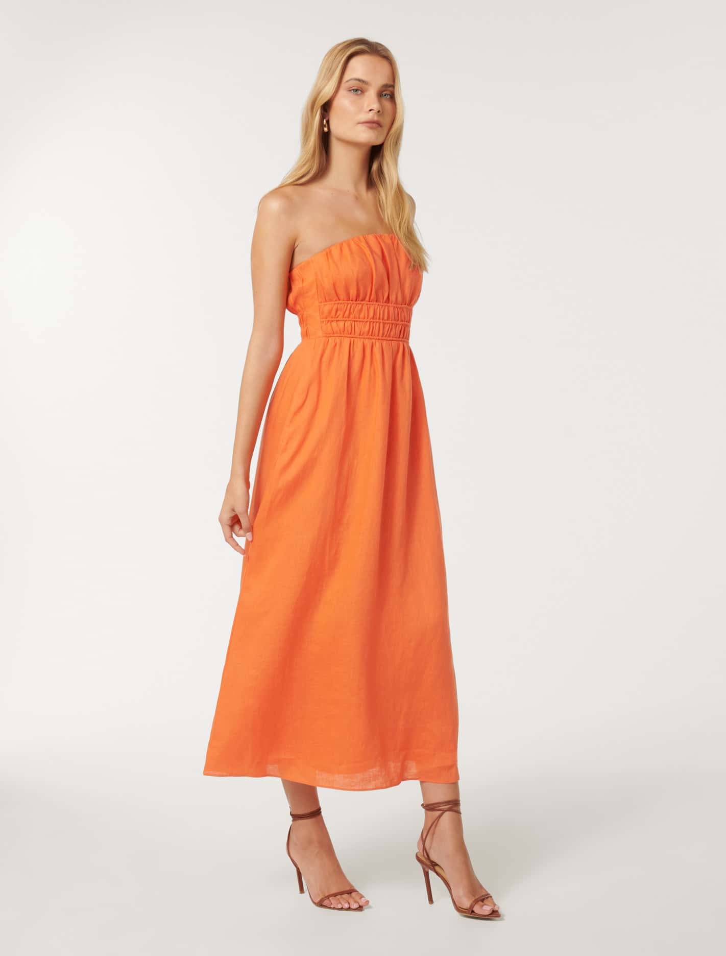Romie Strapless Piping Midi Firecracker