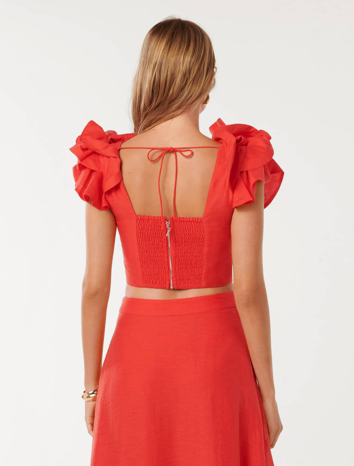 Rachel Ruffle Top Cherry Co-ord