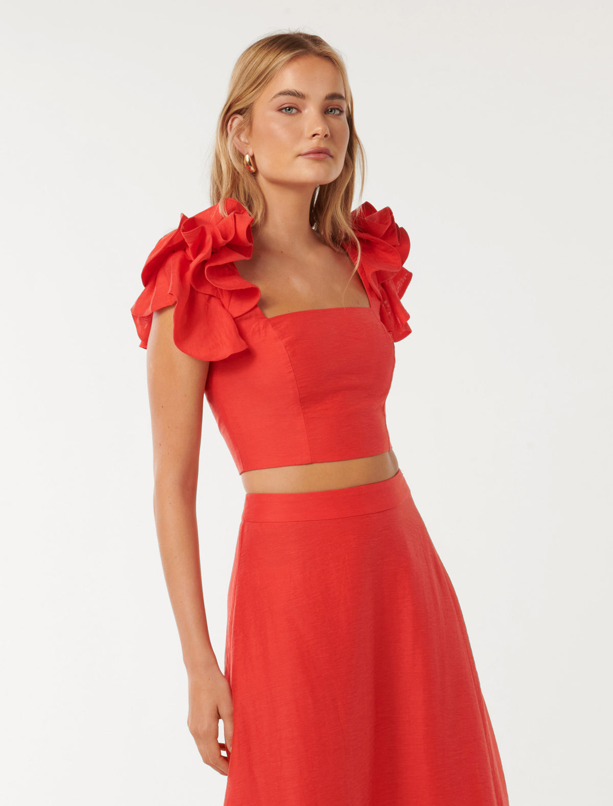 Rachel Ruffle Top Cherry Co-ord