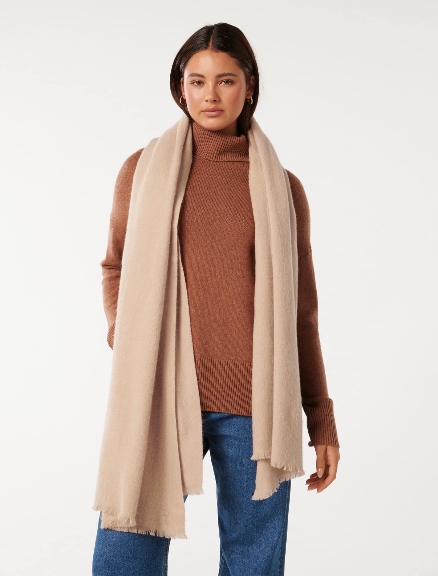 Aurora Premium Wool Scarf Camel