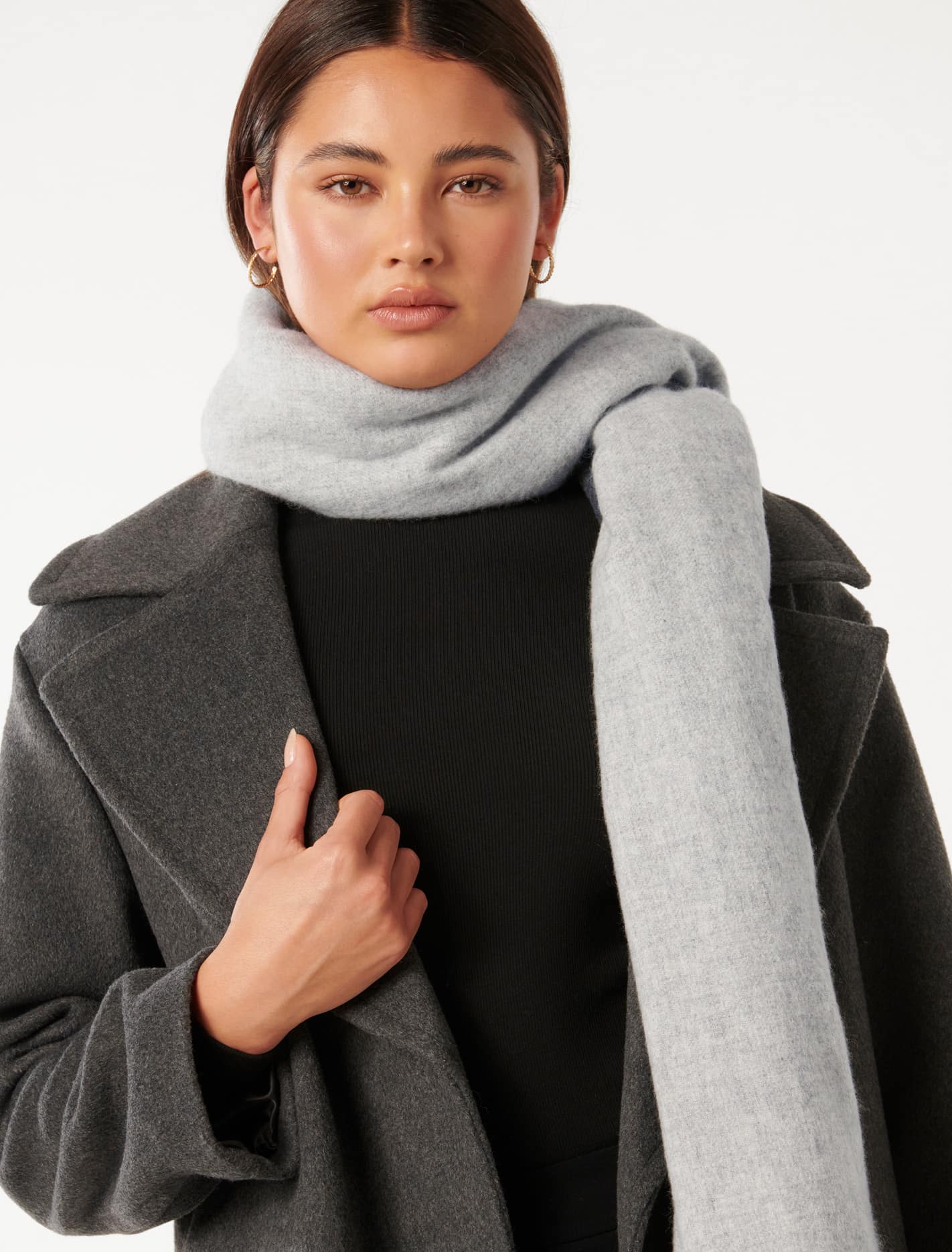 Aurora Premium Wool Scarf Grey Marle