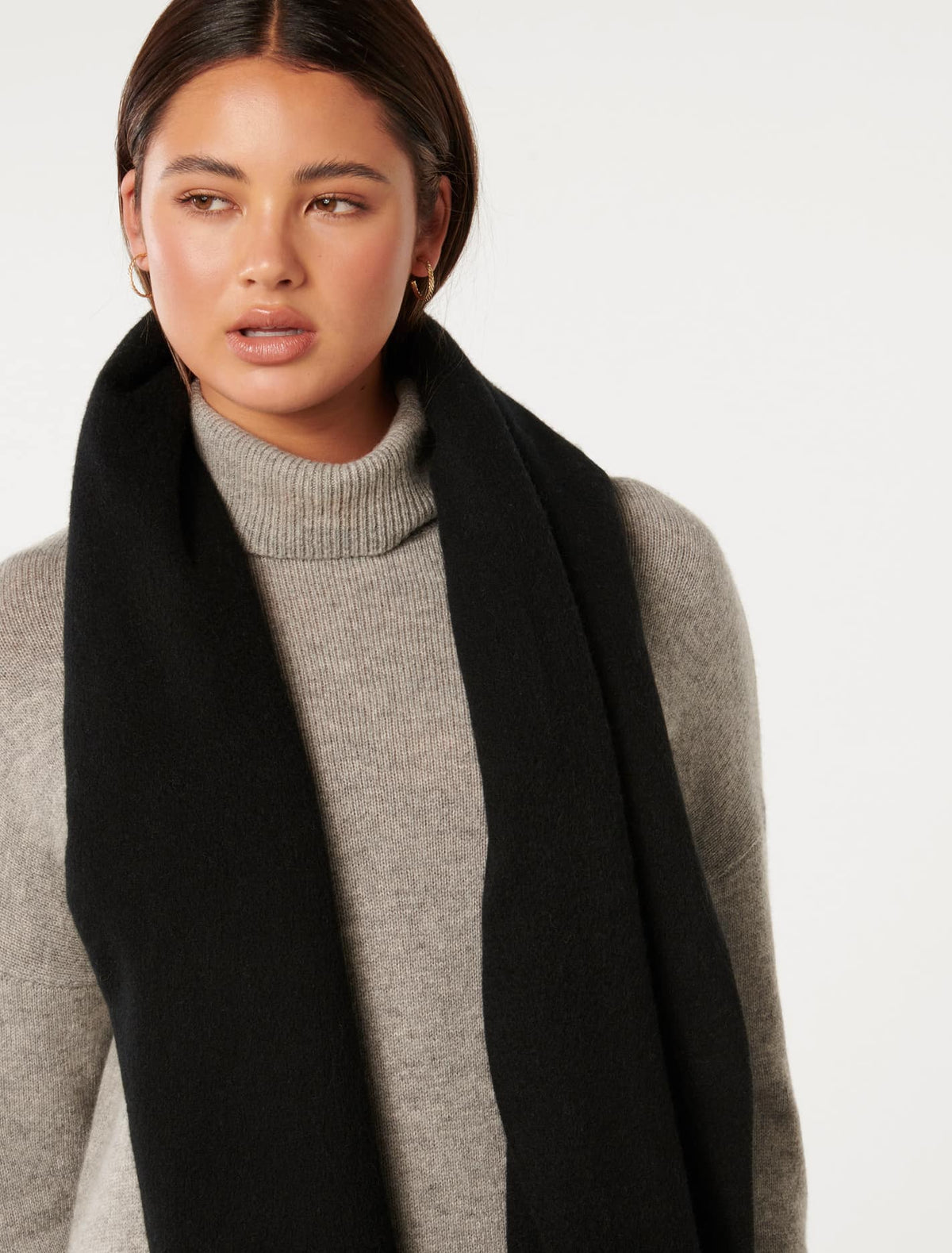 Aurora Premium Wool Scarf Black