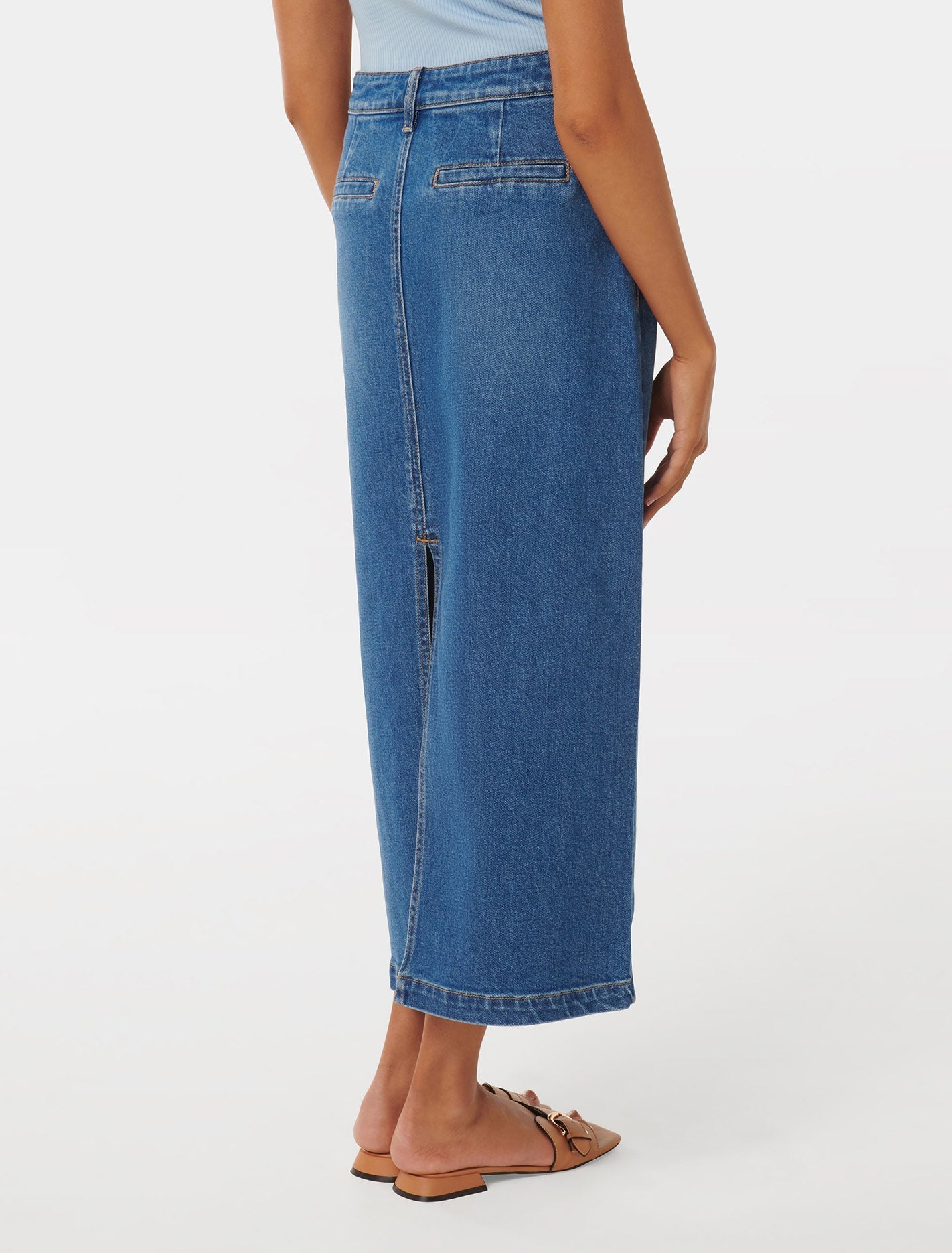 Natalie Petite Maxi Skirt Mid Wash