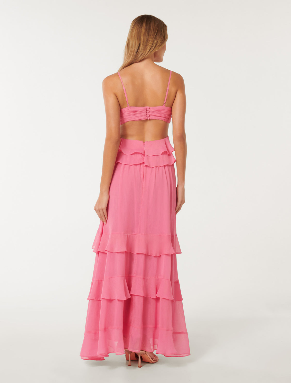 Harper Ruffle Maxi Dress Flushed Rose