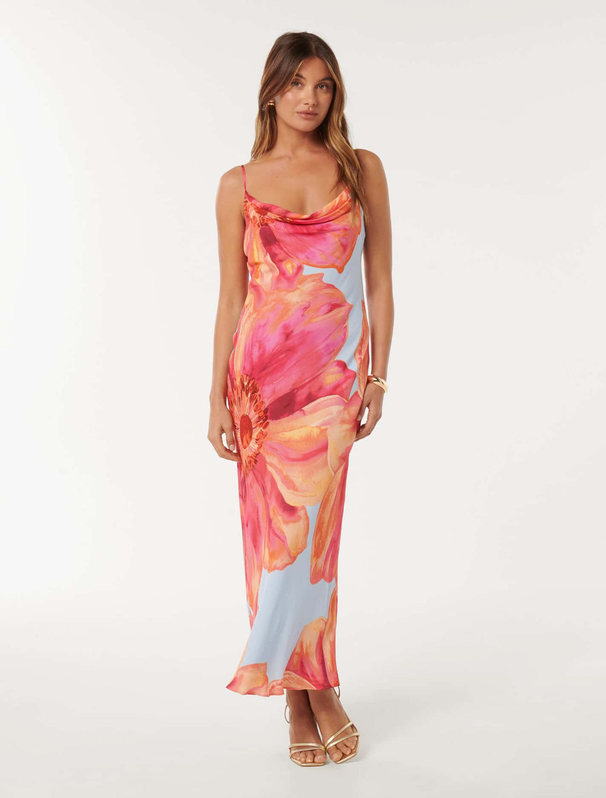 Valerie Cowl Neck Maxi Blue Florentin