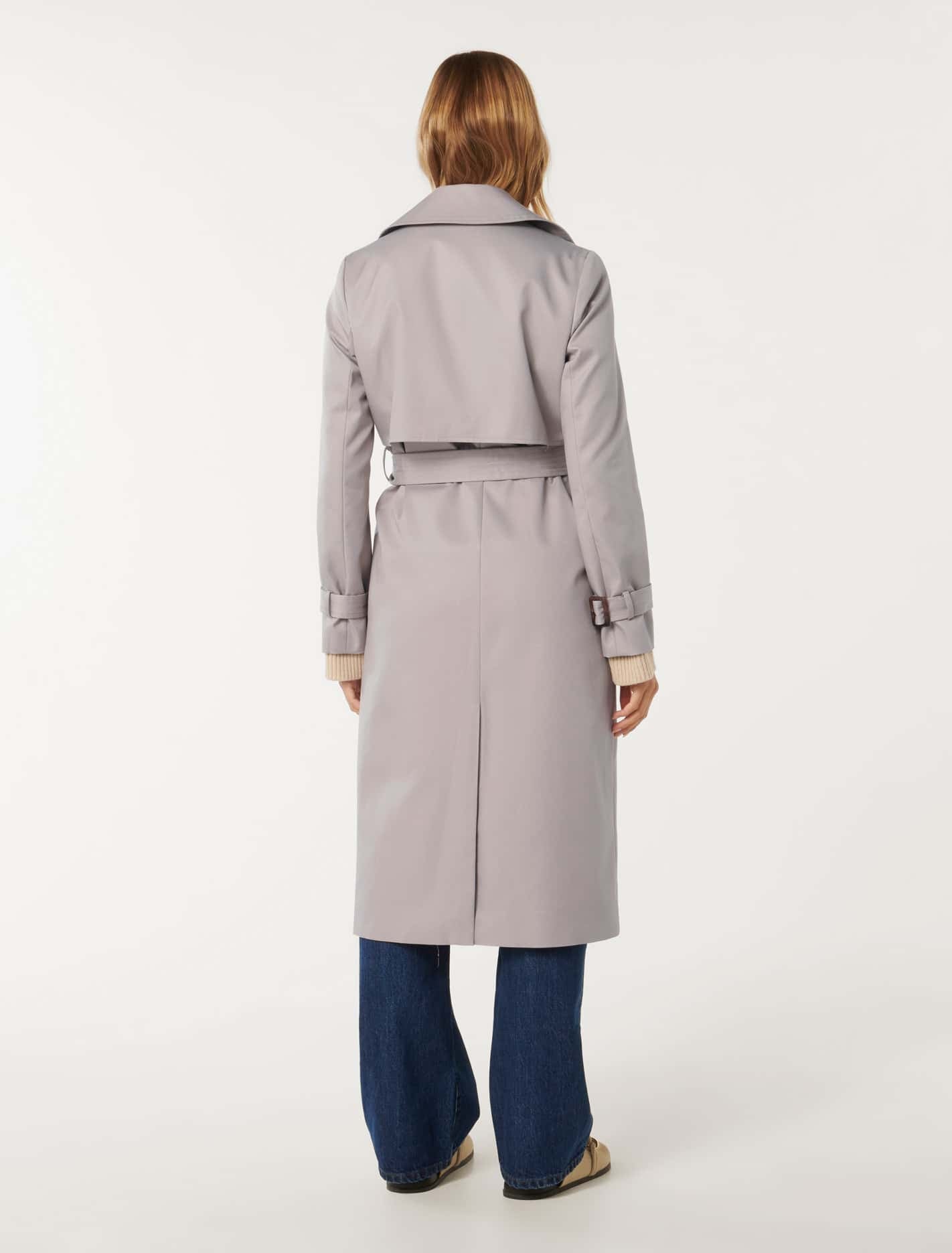 Payton Soft Trench Coat Slate Grey