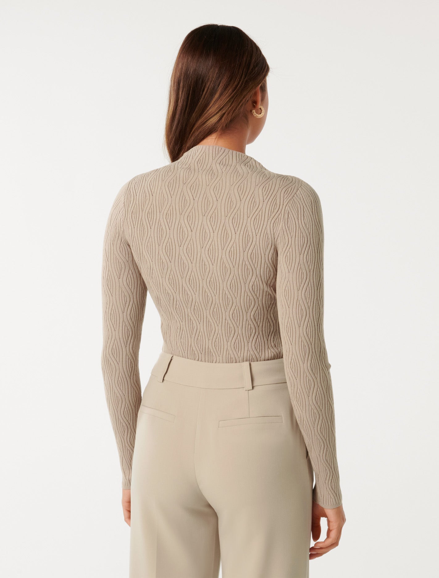 Everley Grown On Neck Wave Jumper Mushroom