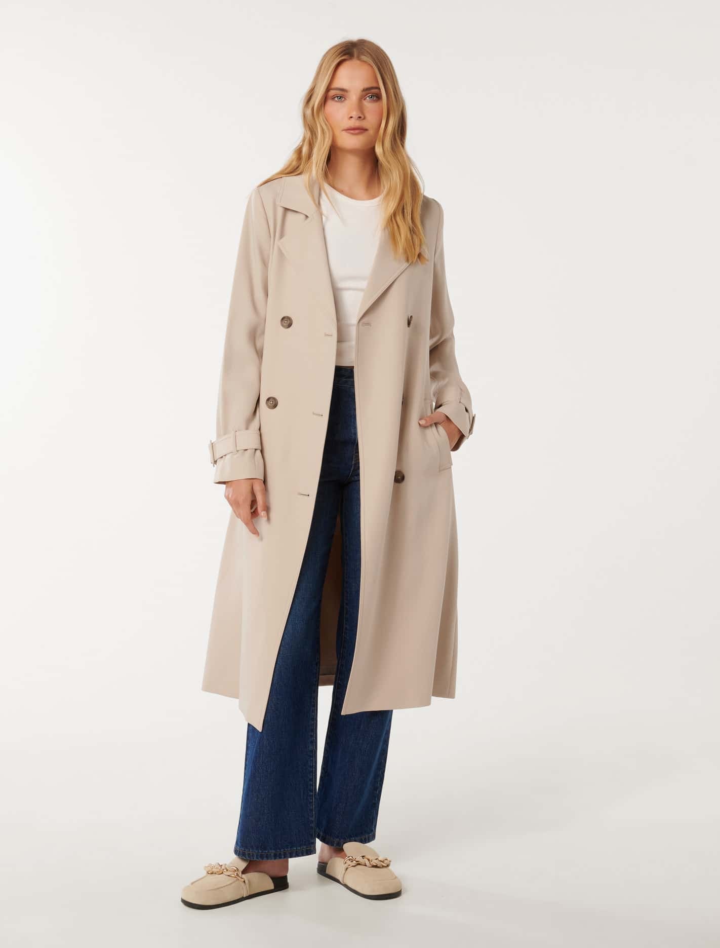 Natasha Soft Trench Cool Sand