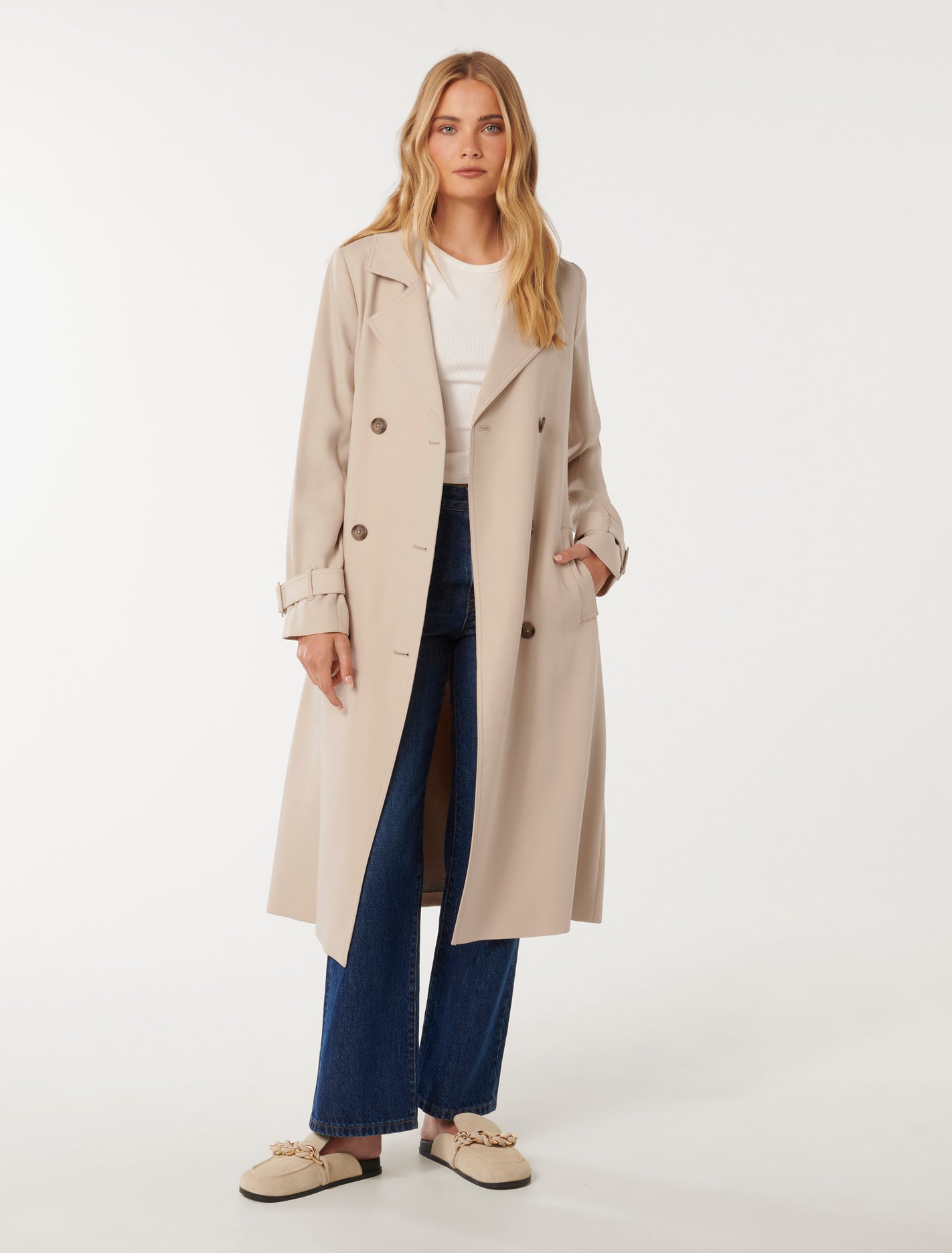 Natasha Soft Trench Cool Sand