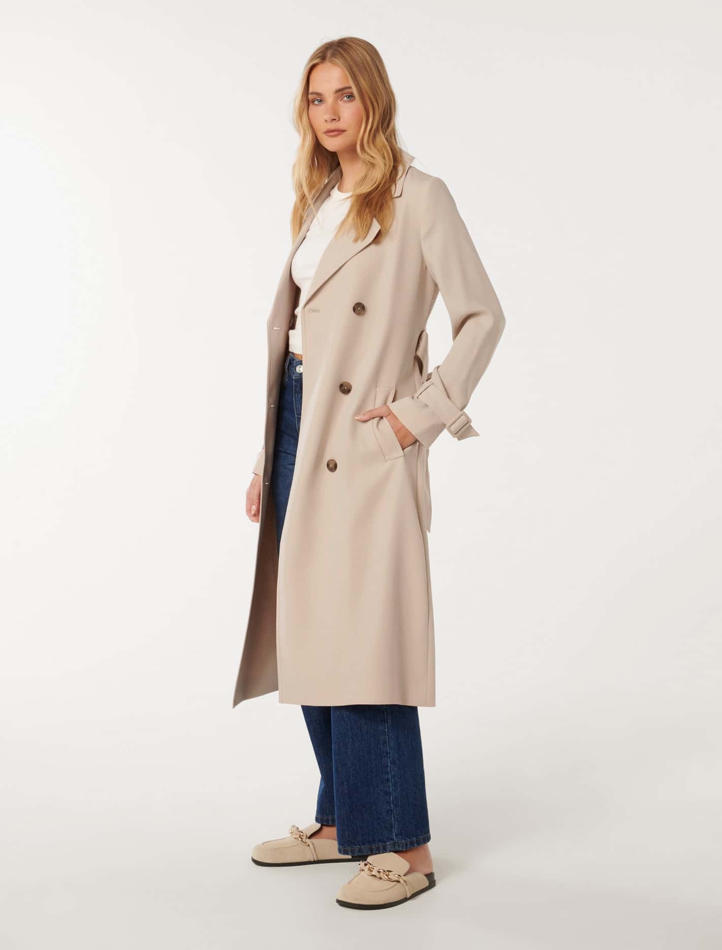 Natasha Soft Trench Cool Sand