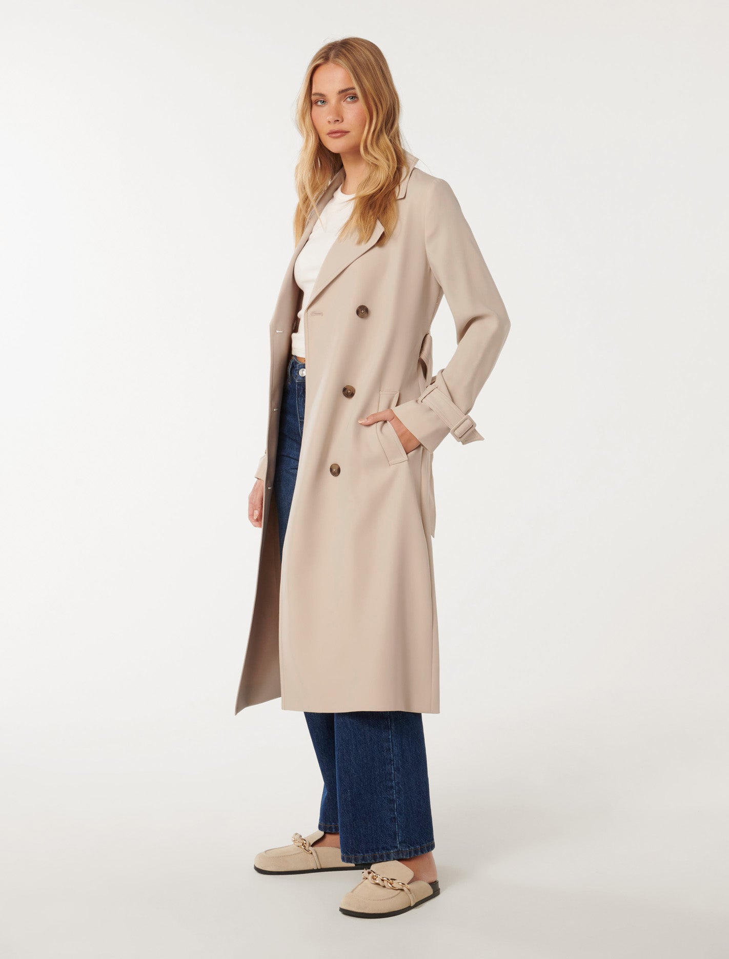 Natasha Soft Trench Cool Sand