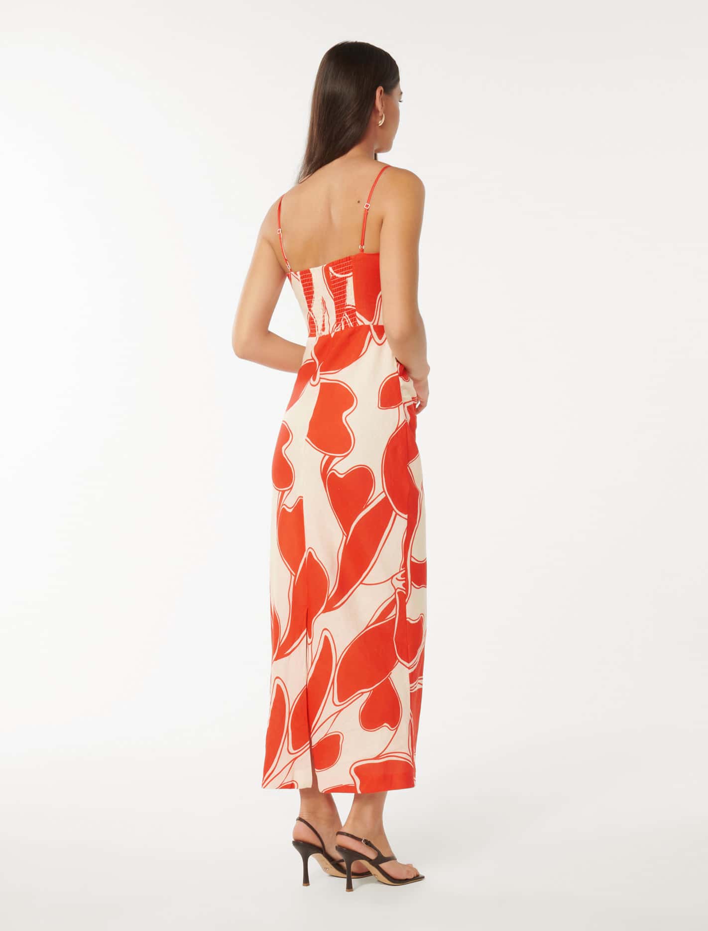Alana Strappy Midi Red Miller Abstract