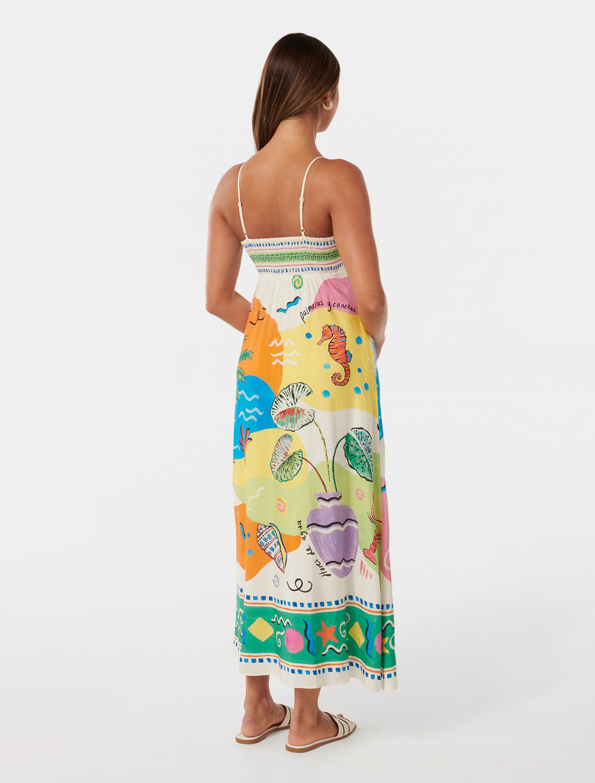 Amari Midi Dress Las Palmes Collage