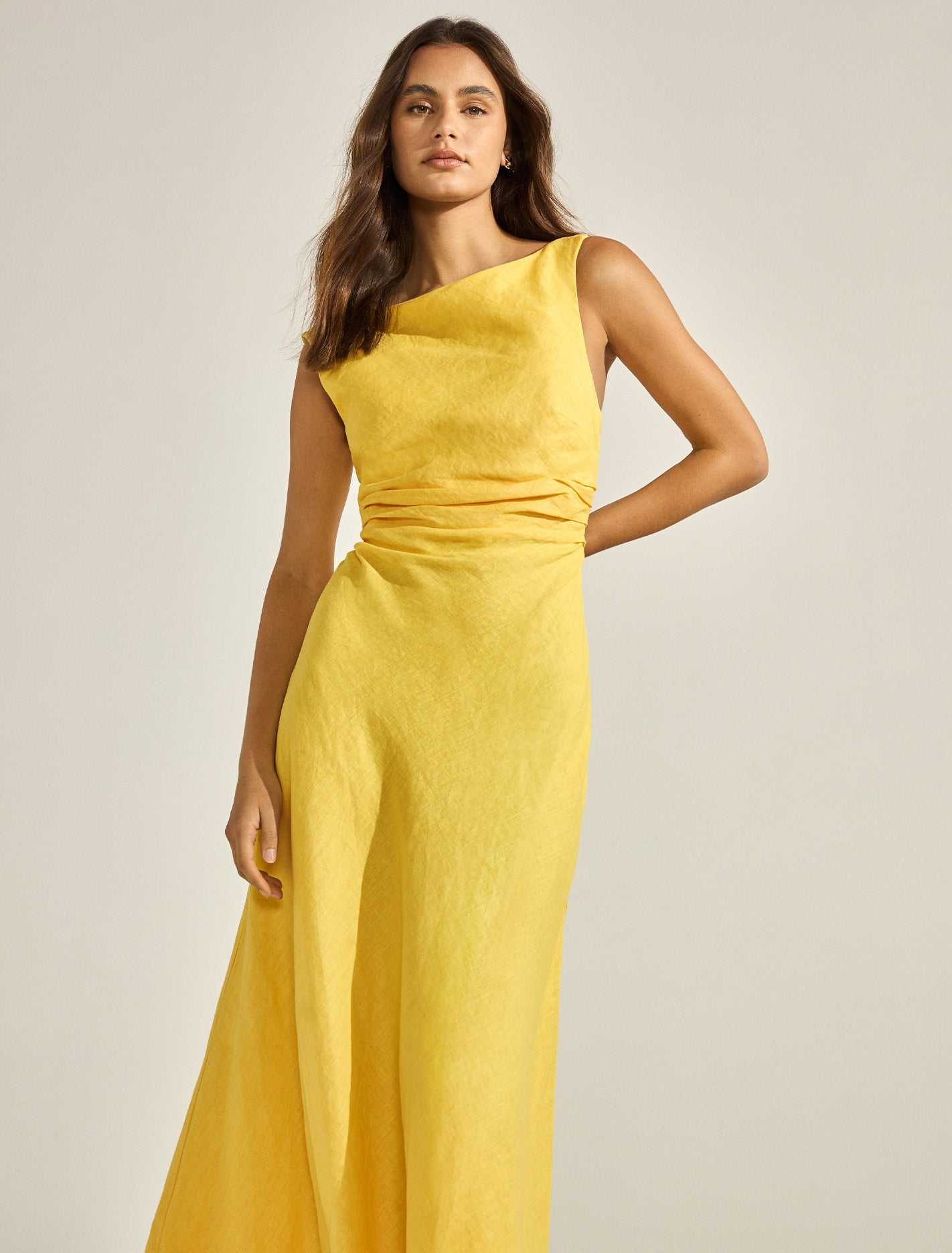 Tania Linen Midi Aspen Gold