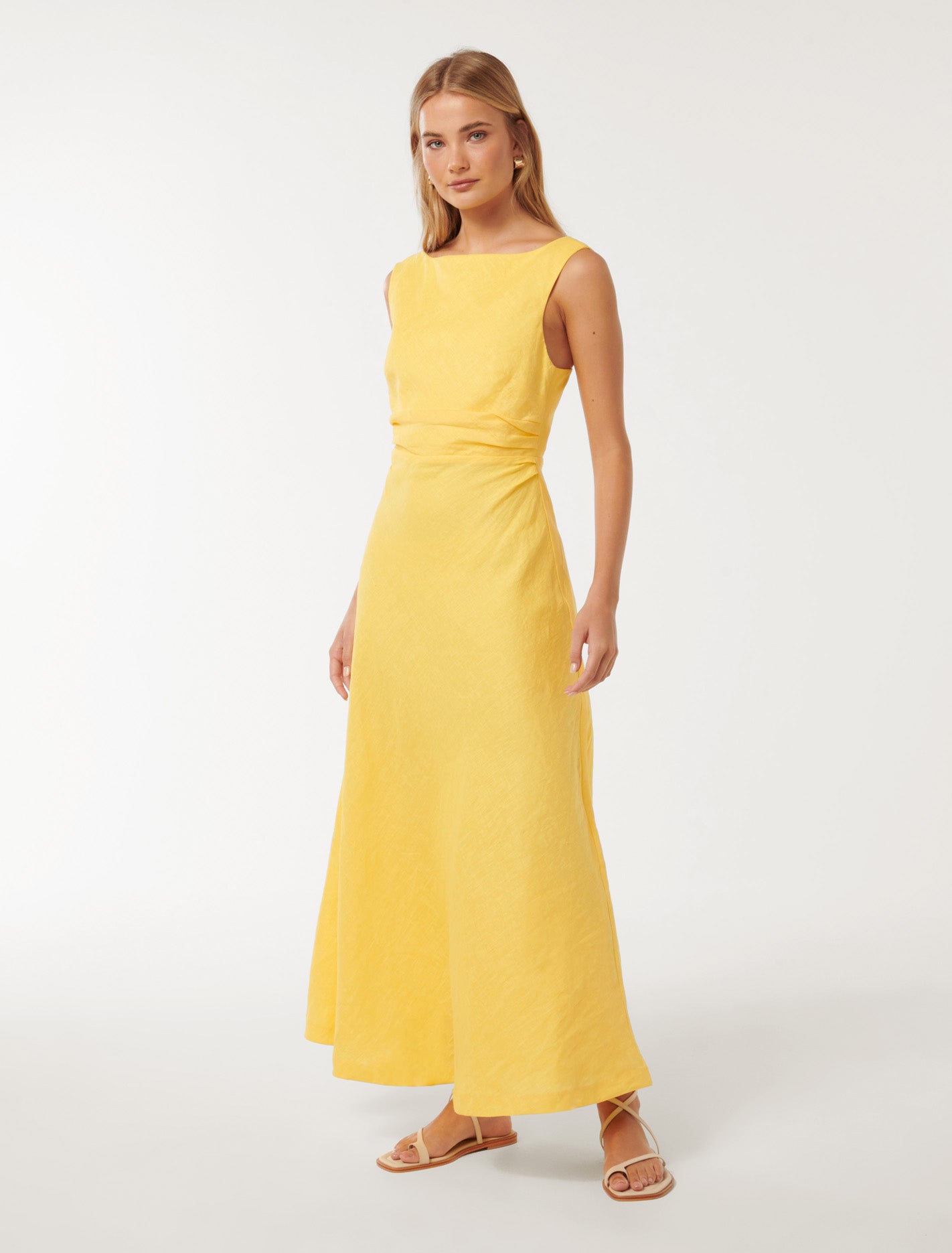 Tania Linen Midi Aspen Gold