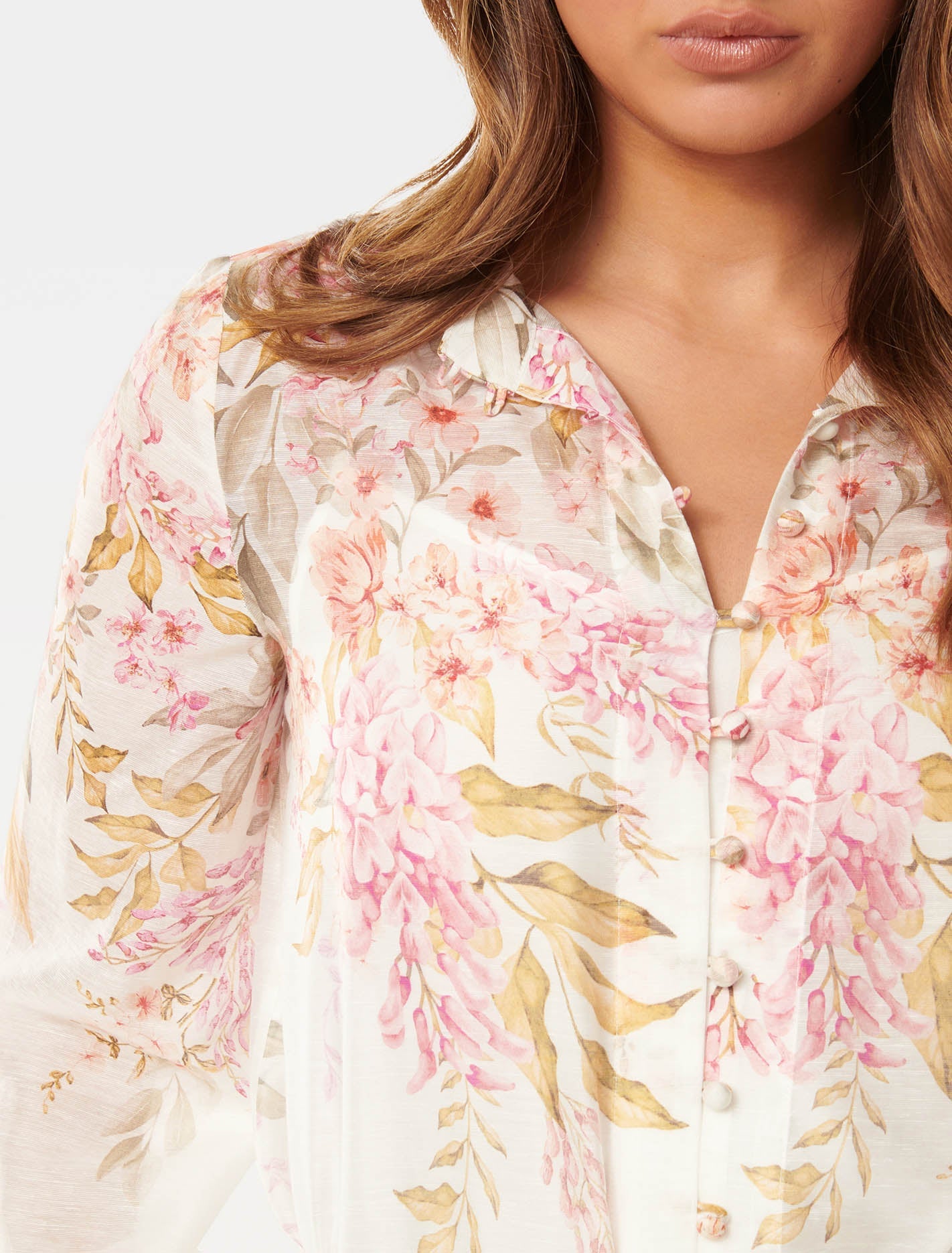 Ellidy Button Down Blouse Conifer Floral Co-ord