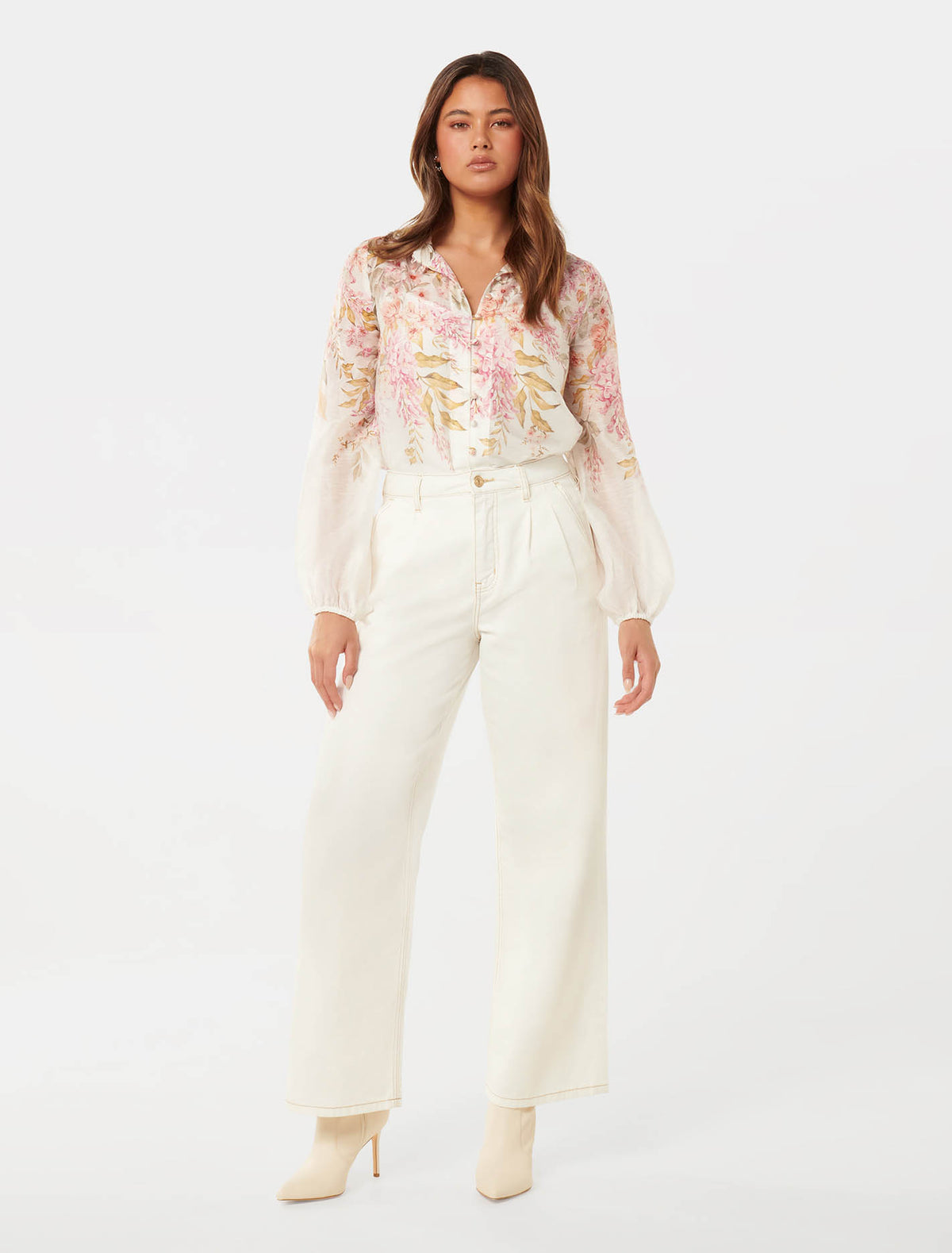 Ellidy Button Down Blouse Conifer Floral Co-ord