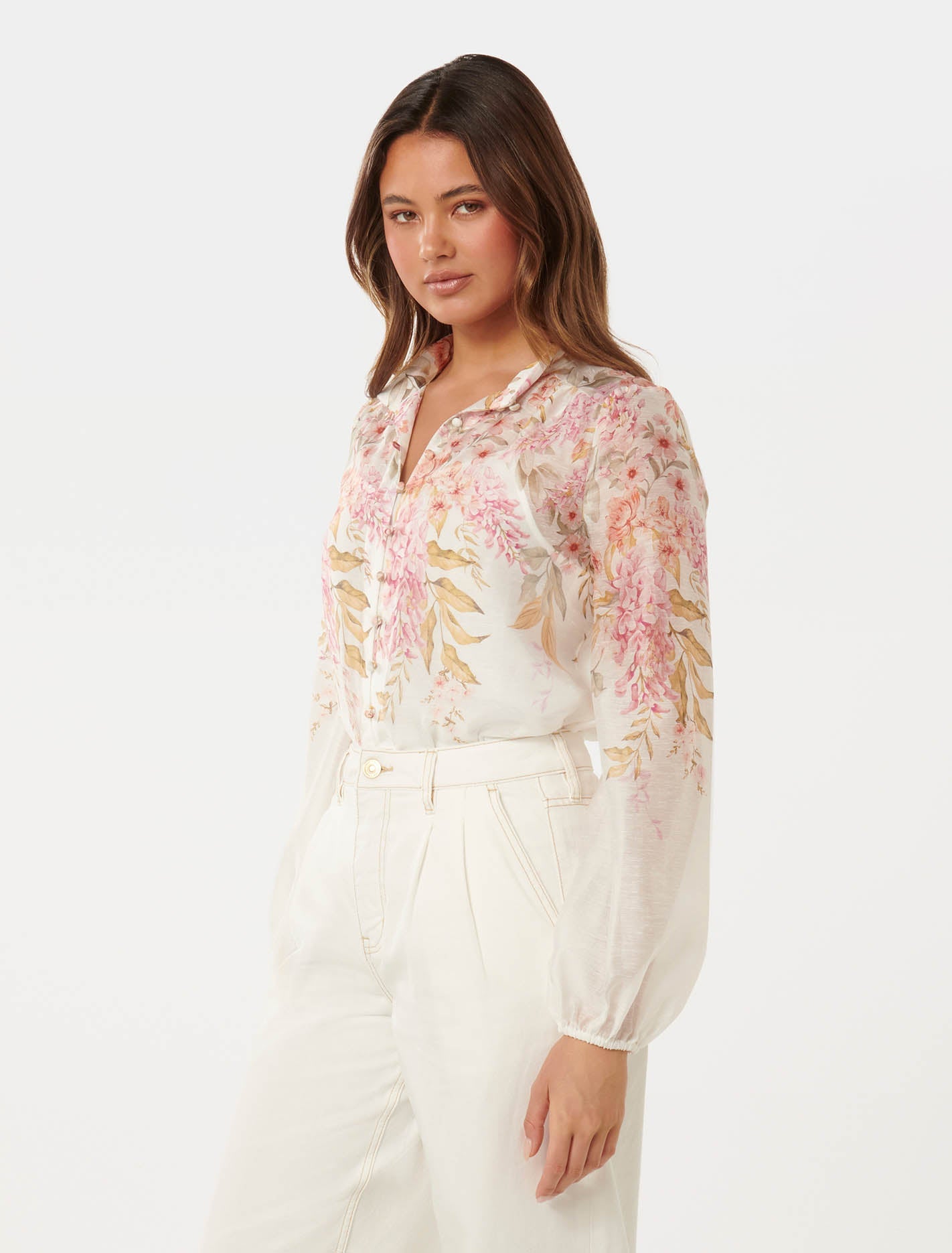 Ellidy Button Down Blouse Conifer Floral Co-ord