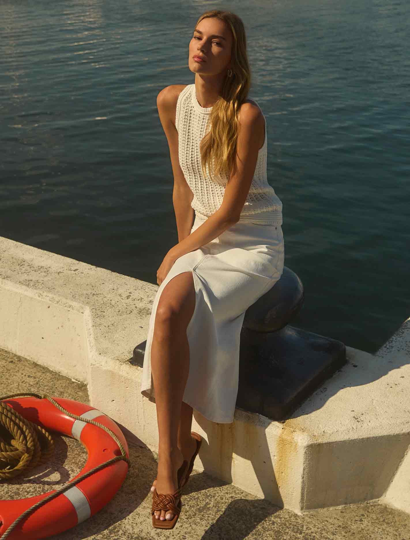 Marion Midaxi Skirt White