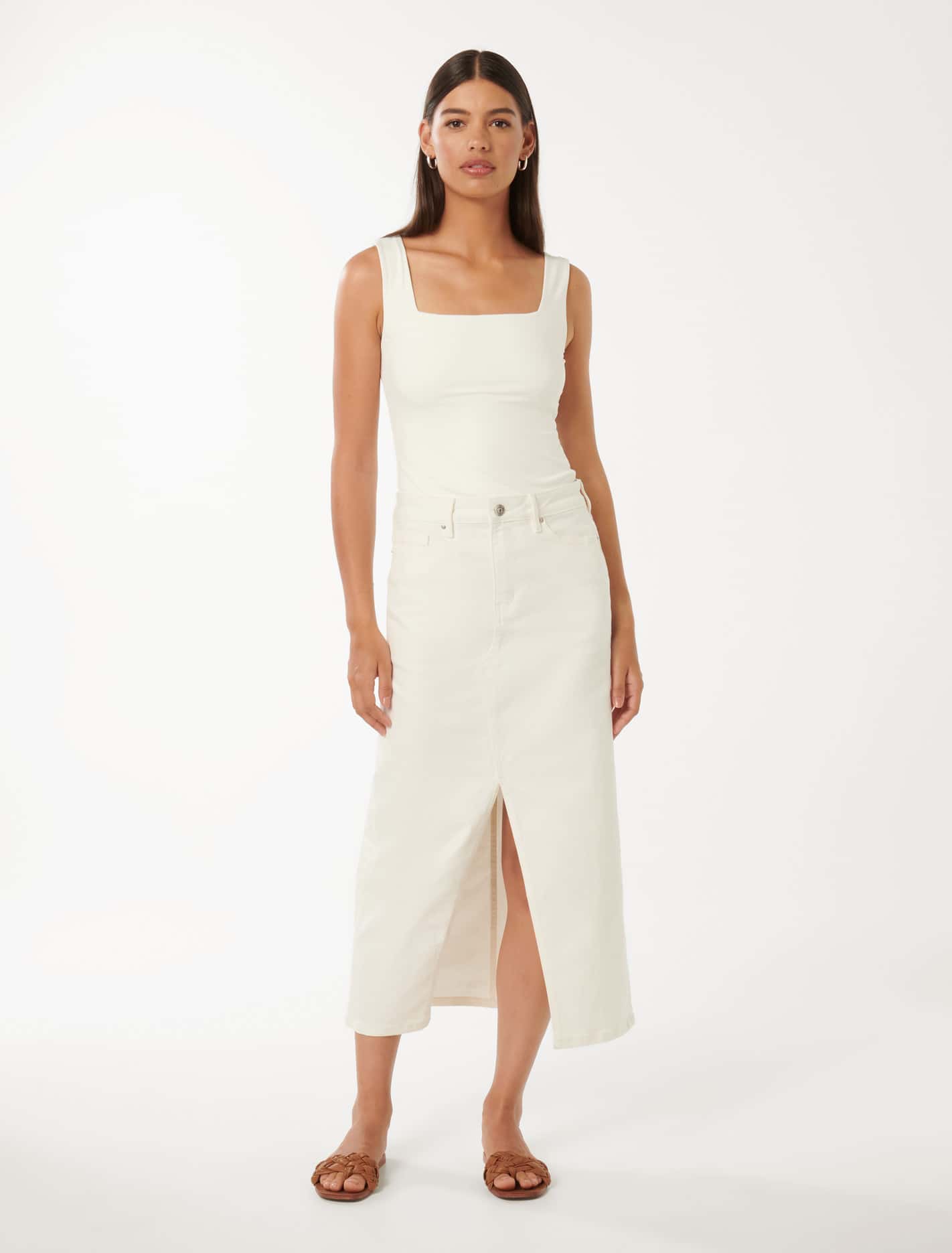 Marion Midaxi Skirt White
