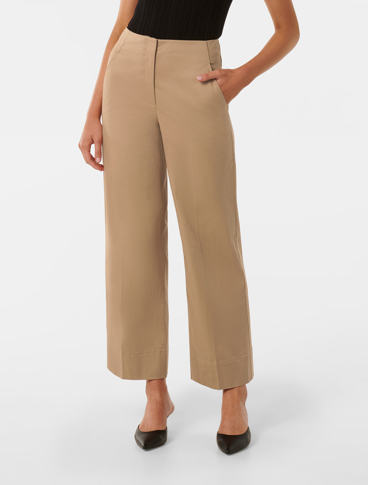Cassandra Cropped Straight Pant Iced Coffee