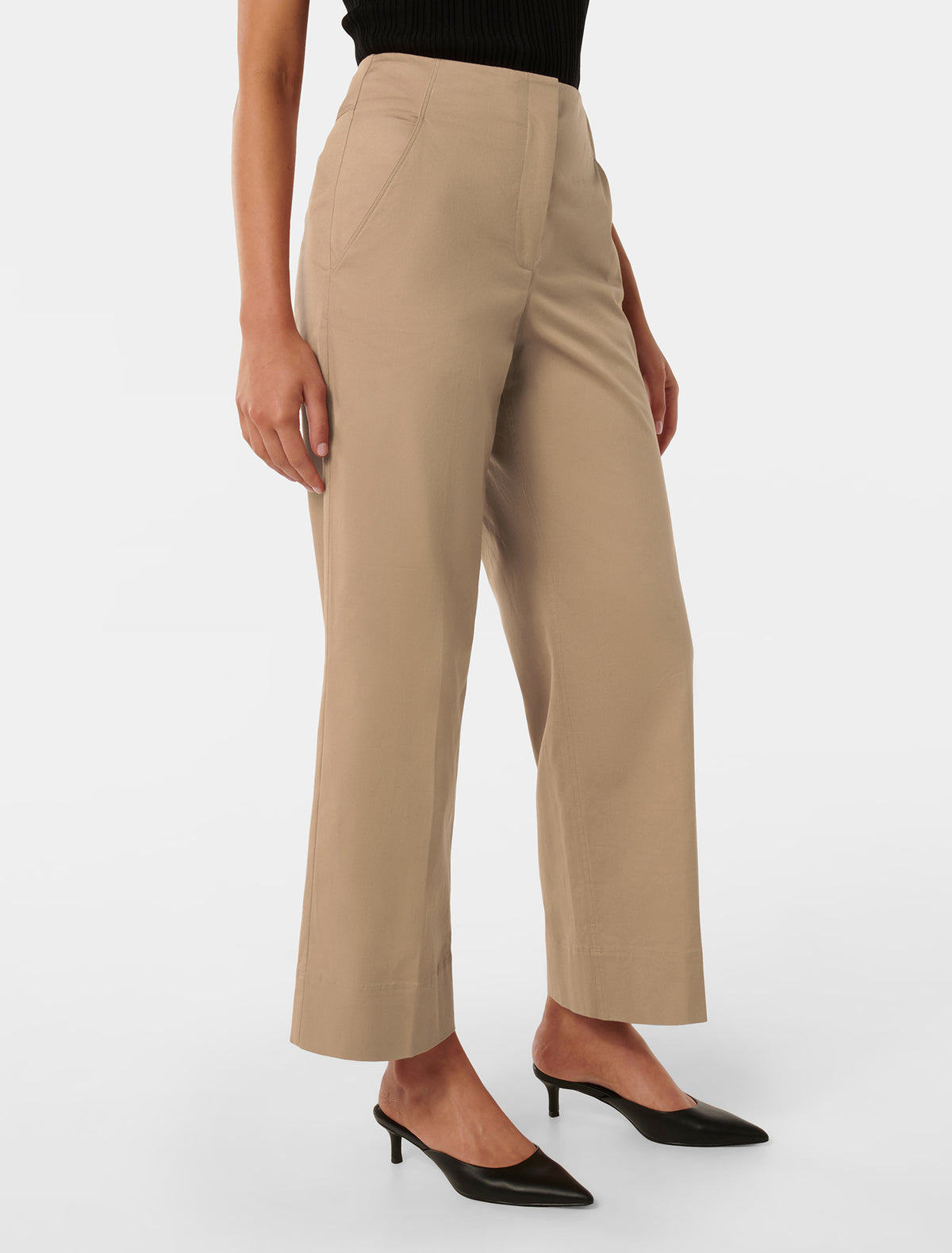 Cassandra Cropped Straight Pant Iced Coffee
